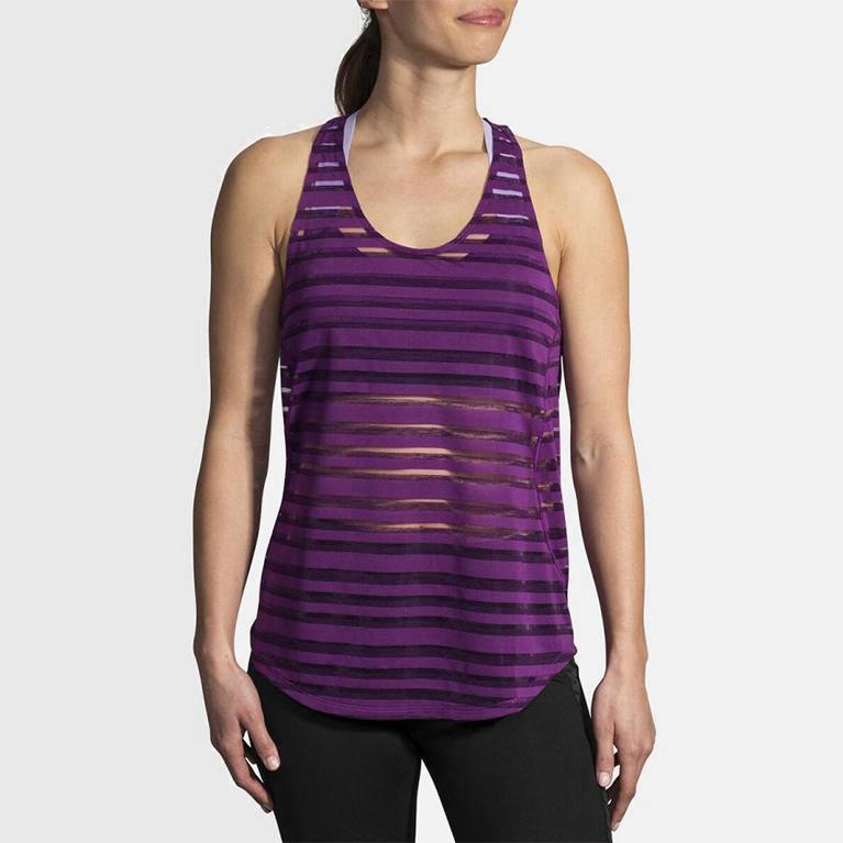 Brooks Hot NZ - Women's Running Tank Top - Purple (51684-GTIJ)